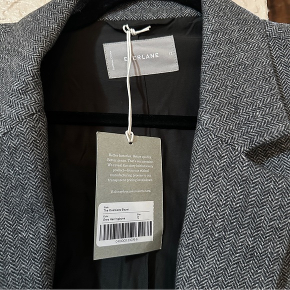EVERLANE oversized blazer in wool grey herringbone - Picture 6 of 9
